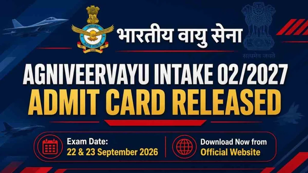 Indian Air Force Agniveervayu Intake 02/2027 Admit Card Released