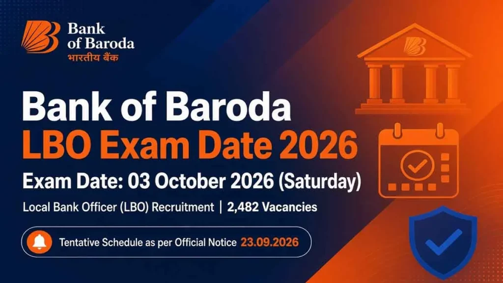 Bank of Baroda LBO Exam Date 2026 Out: 2,482 Local Bank Officer Posts – Check Exam Schedule