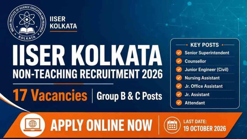 IISER Kolkata Non-Teaching Recruitment 2026: Apply Online for Non-Teaching Posts