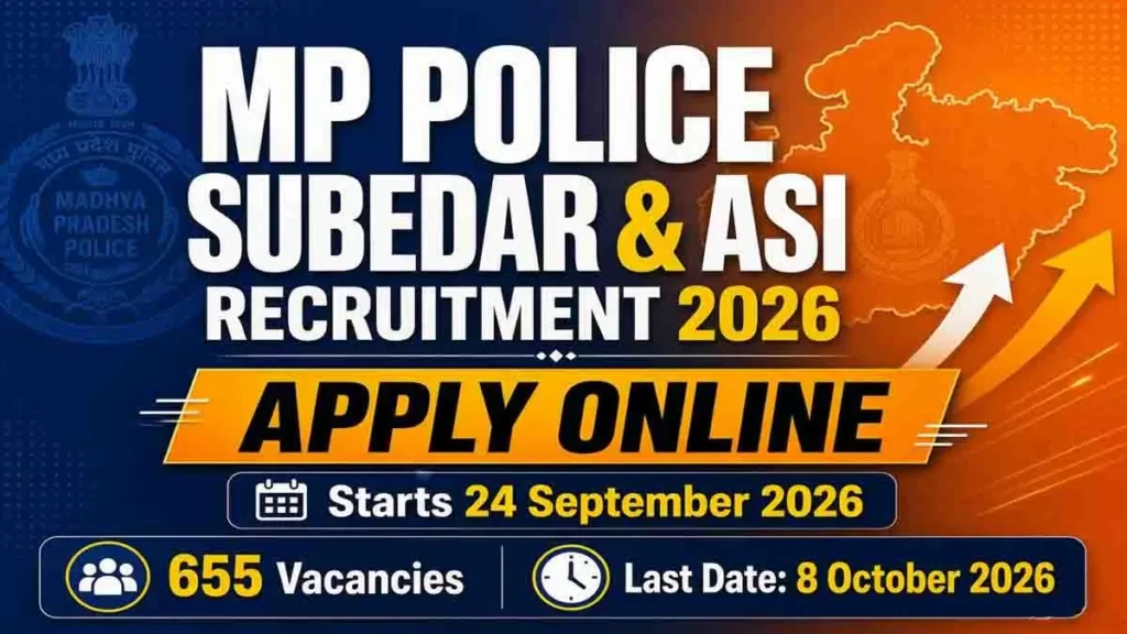MP Police Subedar & ASI Recruitment 2026: Apply Online for 500+ Posts