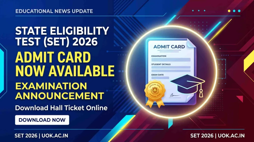 Rajasthan SET 2026: Admit Card Released