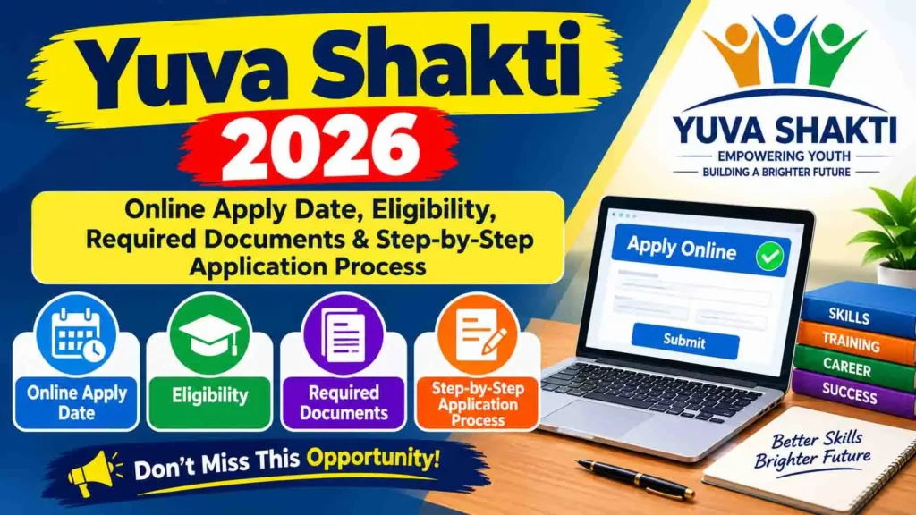 Yuva Shakti 2026: Online Apply Date, Eligibility, Required Documents & Step-by-Step Application Process