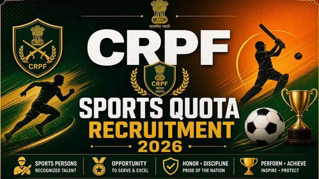 CRPF Sports Quota Recruitment 2026: Apply Online for Constable GD Posts